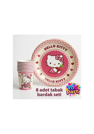 Hello Kitty Temalı 8 Kişilik Parti Seti Pembe Tüm Yaşlar