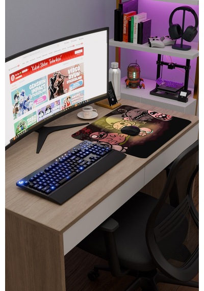 Binding Of Isacc Kaymaz Dikişli Kauçuk Oyuncu Mousepad V3 - 48x40 Xl Gaming Mouse Pad Fare Altlığı