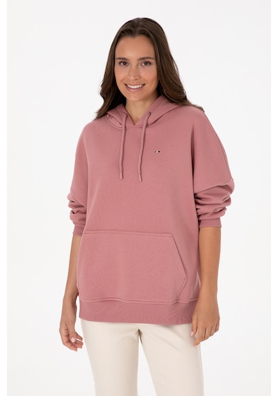 U.S. Polo Assn. Kadın Gül Kurusu Şardonlu Kapüşonlu Sweatshırt 50313567-VR221