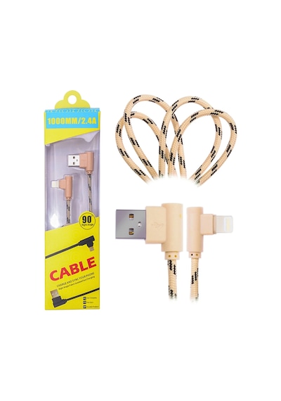 Ally iPhone Uyumlu Lightning Eğik Başlı Halat Usb Kablo 1metre- 5775