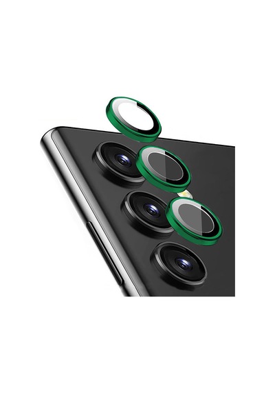 Samsung Uyumlu S23 Plus Kamera Lens Koruyucu Halka Set Yeşil AL8114