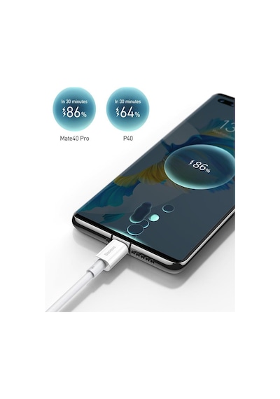 Baseus Super Şarj USB to TYPE-C PD 66W Şarj Kablosu Huawei Xiaomi Şarj