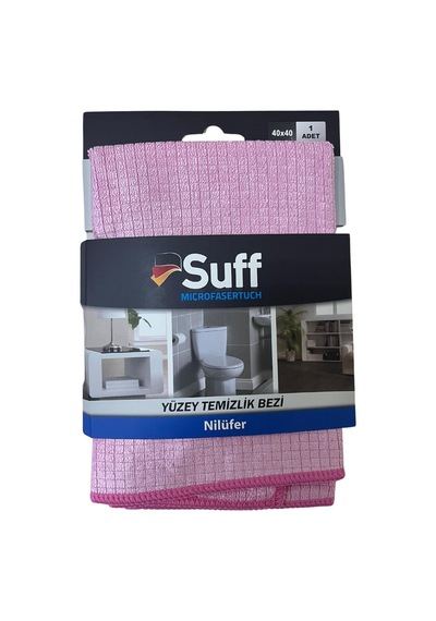 Nilüfer Damalı Mikrofiber Yüzey Temizlik Bezi 40 X 40 Cm, Pembe