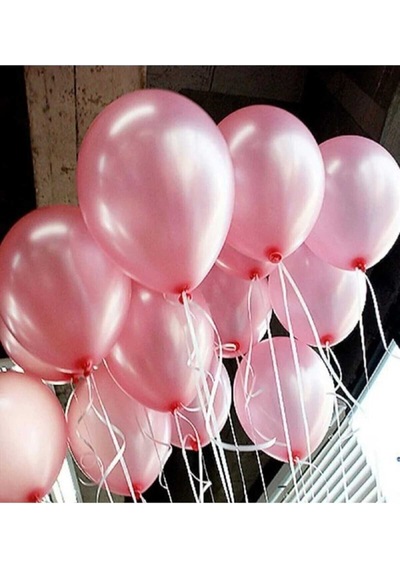 Pembe Metalik Balon 10 Adet Lateks Pembe