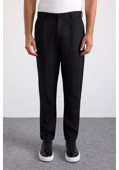 Süvari Siyah Smart Fit Düz Lastikli Jogger Pantolon Spn2020500013-s09