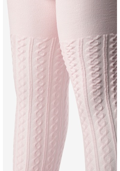 Le Mabelle Pembe Örgü Desen Kız Çocuk Külotlu Çorap Pembe