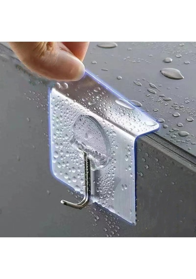 Mucit Home 10lu Paket- Pratik Çok Amaçlı Güçlü Şeffaf Duvar Askısı Yapışkan Mutfak Banyo Askı Çok Renkli
