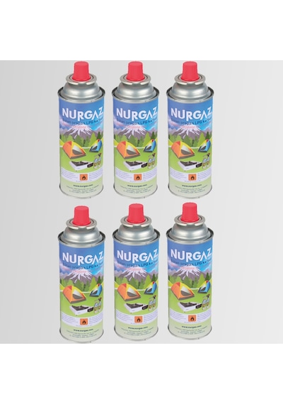 6 Adet Ng-207 220 Gram Valfli Tüp Kartuş Gaz Nurgaz Çok Renkli