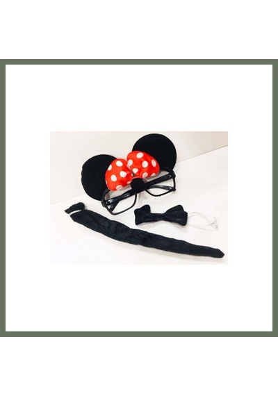 Bezos Minnie Mouse Gözlüğü Papyonu Kuyruğu Seti Bezos1 Diğer
