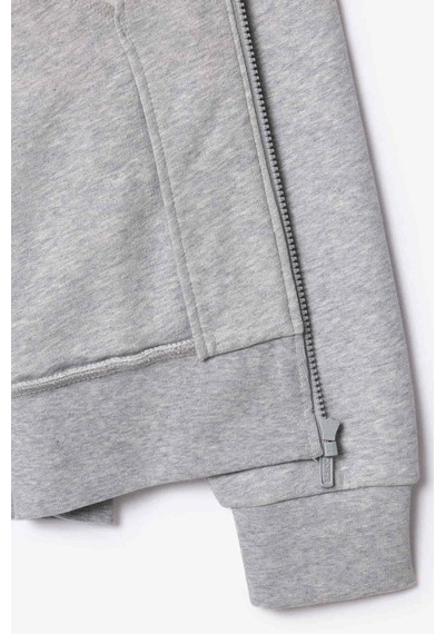 Lacoste Men's Full Zip Hoodie Sweatshirt Erkek Kapüşonlu Tam Fermuar Sweatshirt Gri