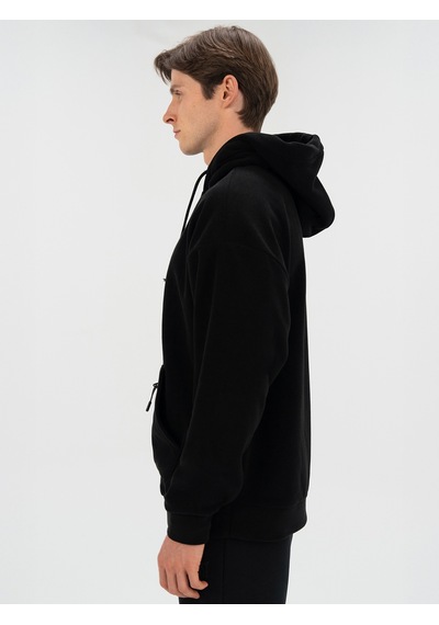 Everlast Winter Essentials Siyah Erkek Kapüşonlu Polar Hoodie Siyah
