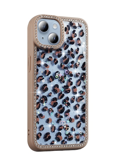 Apple Uyumlu iPhone 13 Kılıf Taşlı Ve Simli Tasarım Zore Azra Kapak Siyah