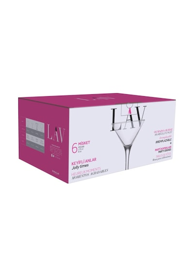 Lav Misket Cam Kokteyl Bardağı 6'lı 175 ml Ayaklı (Kokteyl Bardağı , Tatlı Servisi )