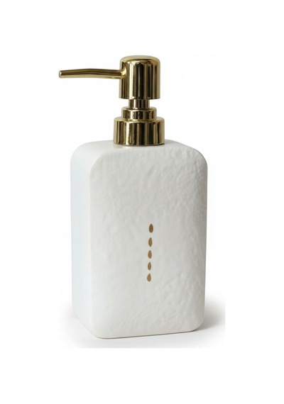 Parlak Yüzey Porselen Sıvı Sabunluk Krem, Gold Pompa 300ml