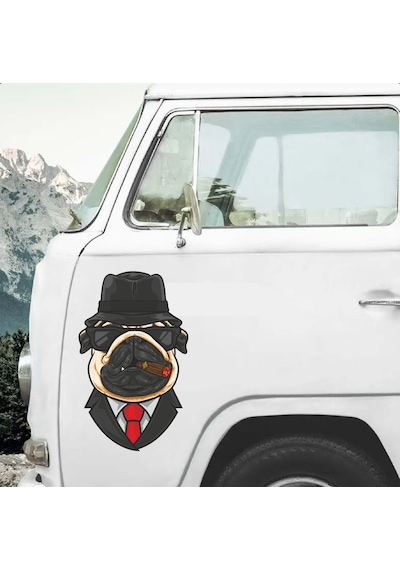 Patron Mafya Köpek Sticker - Araba Oto Motosiklet Karavan Araç Cam Sticker - 00283 50X31 Cm