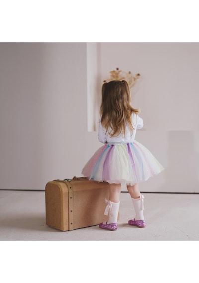 Linola Baby Kids Renkli Sim Baskılı Çocuk Eteği Çok Renkli