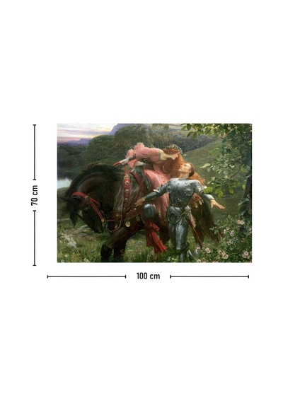 Merhametsiz Güzel Kadın John William Waterhouse Tablosu Pamuklu Kumaş Yağlı Boya Dokulu Duvar Kağıdı Renkli
