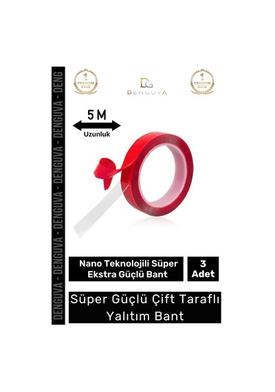 Premium Ekstra Güçlü Çok Amaçlı Çift Taraflı Tamir Dış Mekan Montaj 5mt Silikon Şeffaf Bant 3 Adet