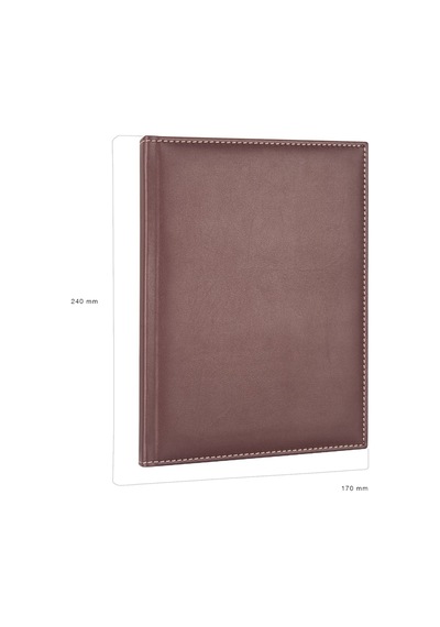 2K 2027 Yeni Yıl Deri Kapak Ajanda Defter Tarihli Çizgili 17x24 CM - Bordo
