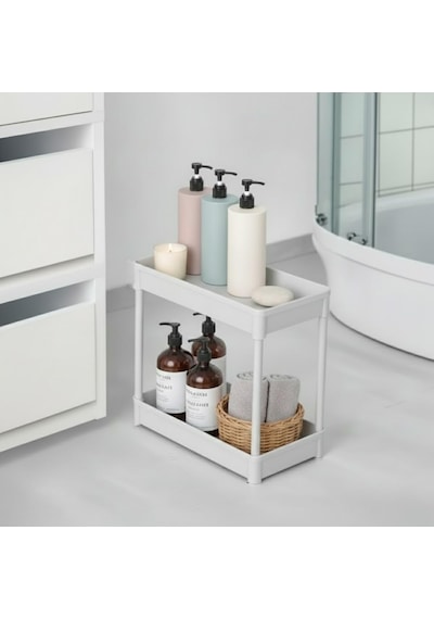 Ayrex 2 Katlı Antrasit Banyo Ve Mutfak Tezgah Üstü Düzenleyici Raf Çok Amaçlı Plastik Organizer, Baharatlık, Diğer