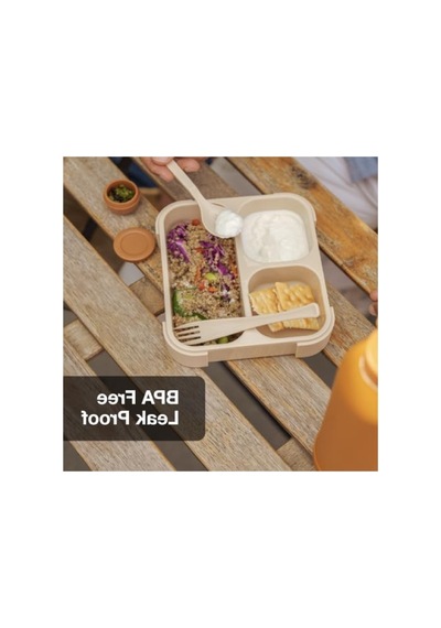 Çatal Ve Kaşıklı Bento Beslenme Kutusu Seti - Caramel