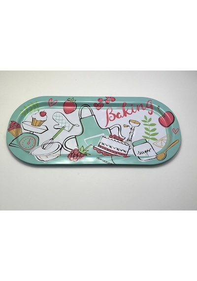 2'li Metal Tepsi Seti Baking Desenli Sku: Smg8690010561923 Açık Mavi