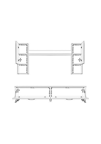 Decoraktiv Eko 5da Mdf Std Retro Tv Ünitesi Tv Sehpası Pera - Beyaz