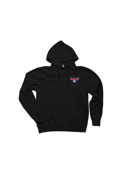 Atlanta Hawks Logo Siyah Kapşonlu Sweat Siyah