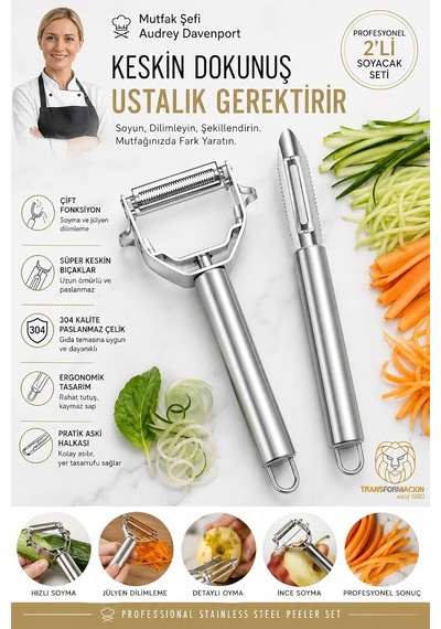 Tr Soyacak - Sebze Soayacağı - Oyacak Soyacak Seti Dilimele Kazıma Profesyonel 722017 Gümüş Genel