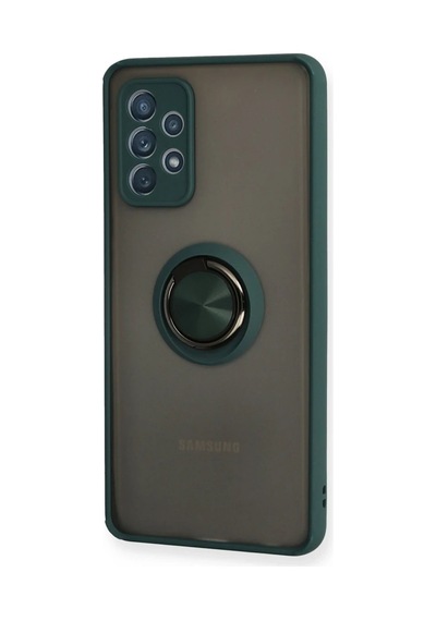 Samsung Uyumlu  Galaxy A72 Kılıf Montreal Yüzüklü Silikon Kapak - Yeşil 0.2M-Çok Renkli