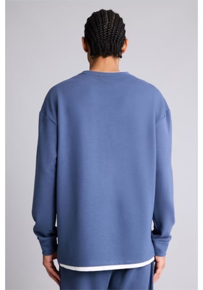 Defacto Nba Boston Celtıcs Boxy Fıt Bisiklet Yaka Skuba Dalgıç Kumaş Sweatshirt F6975ax26spın271 İndigo-ın271