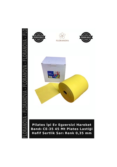 Pilates İpi Ev Egzersizi Hareket Bandı Ce-35 45 Mt Plates Lastiği Hafif Sertlik Sarı Renk 0,35 Mm