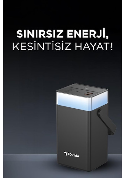 Torima TRM-1061 60.000 mAh Hızlı Şarj Dijital Göstergeli RGB Led Işıklı Powerbank Siyah