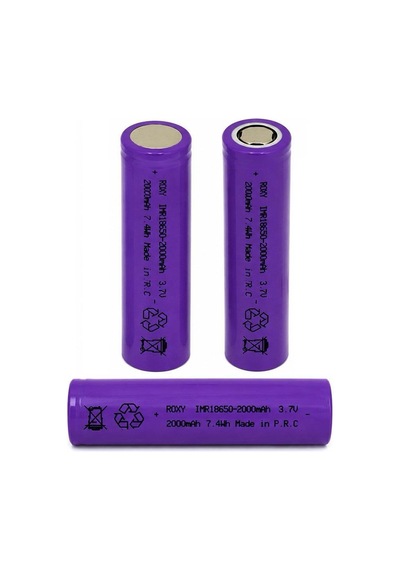 Roxy Inr18650 3.7v 2000mah 3c 7.4wh Li-ıon Düz Kafa Başlıksız Şarjlı Pil
