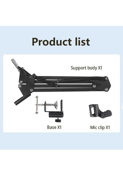 Tr Blt-50 Masa Tipi Akrobat Mikrofon Standı - 360 Dönebilir Ayarlanabilir Kol, Metal Masa Kelepçesi Ve 3/8''-5/8''
