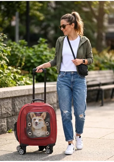 Tr Diamond Model Prime Serisi Kedi Köpek Taşıma Çantası, Kırmızı