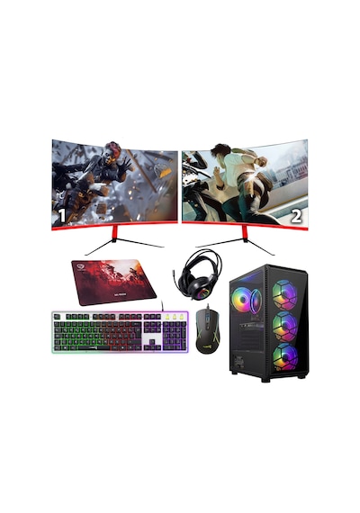 TX1650 i7-860 16 GB 256 GB SSD 4 GB GT740 23.6" Dos Curved Çift Masaüstü Oyuncu Bilgisayarı