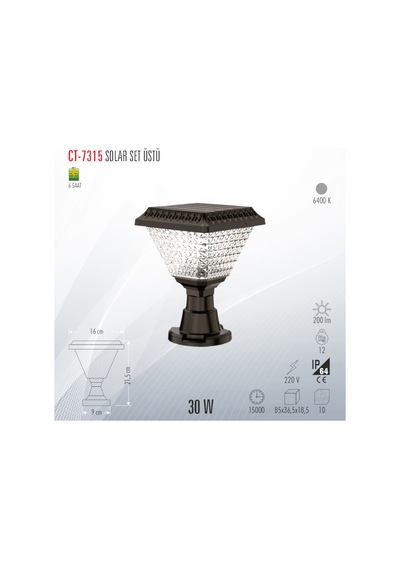 Ct-7315 Solar Set Üstü Beyaz Işık 4 Adet