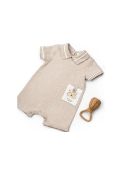 Babycosy Organic Wear Babycosy Tulum Kısa Kol Vizon - Ekru Bej