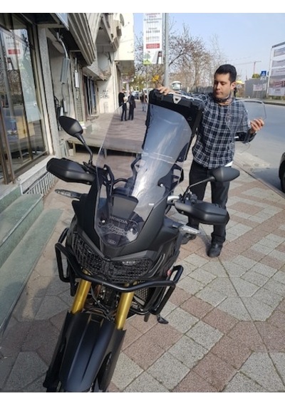 Zeus Motor 2016-2019 Honda Crf1000l Africa Twin Uyumlu Uzun Ön Cam Açık Füme