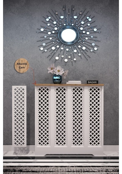 Dekoratif Petek Dolabı Kalorifer Peteği Kapatma Ünitesi Modern Tasarım İç Ölçü 76 Cm Dış Ölçü 80 Cm Petek 76 Beyaz Üstü Çam D7 Dekoratif Petek Dolabı Kalorifer Peteği Kapatma Ünitesi Modern Tasarım İç Ölçü 76 Cm Dış Ölçü 80 Cm Petek 76 Beyaz Üstü Çam D7