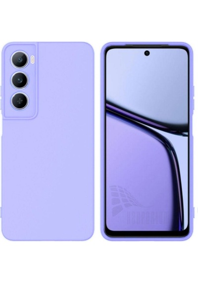 Realme C75 Uyumlu Silikon Kılıf - Kamera Korumalı Esnek Pastel Renk Kapak - Lila