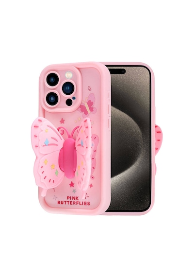 Apple Uyumlu iPhone 15 Pro Kılıf Kamera Korumalı Figür Tasarımlı Klfs Kapya Kapak-pembe Açık Pembe Açık