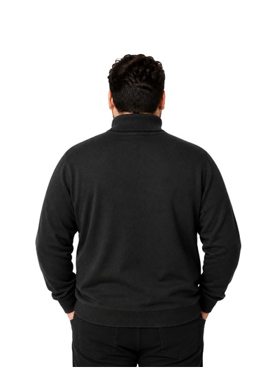 Battalmoda Erkek Büyük Beden Antrasit Tam Balıkçı Pamuklu Kazak 3xl-4xl-5xl-6xl