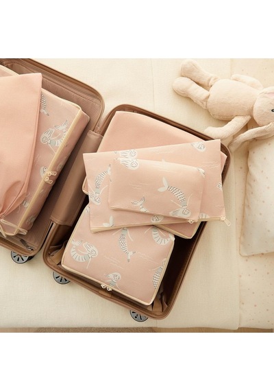 Ocean Home Textile 6'li Çocuk Odası Deniz Kızı Bavul İçi Düzenleyici Set Çok Renkli
