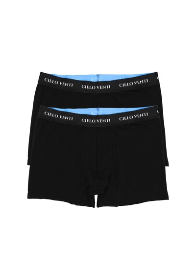 Cielo Venti Must Have 2'li Organik Pamuk Erkek Boxer Siyah