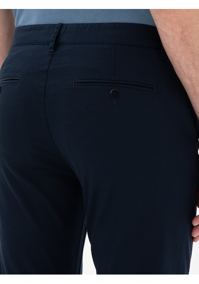 Cacharel Lacivert Slim Fit Dokulu Pamuk Karışımlı Kanvas Pantolon