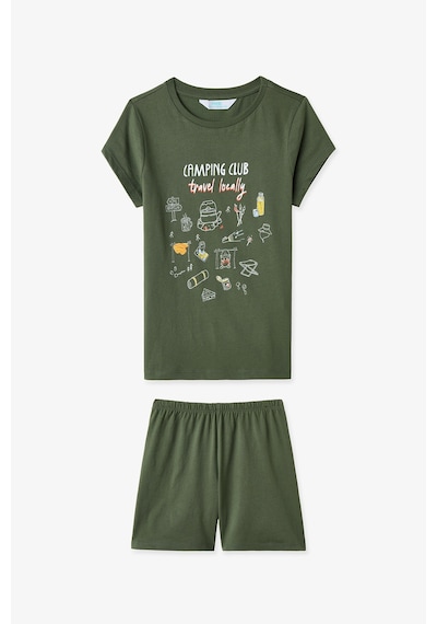 Penti - Yeşil Erkek Çocuk Camping Club Pamuklu 2'li Pijama Takımı