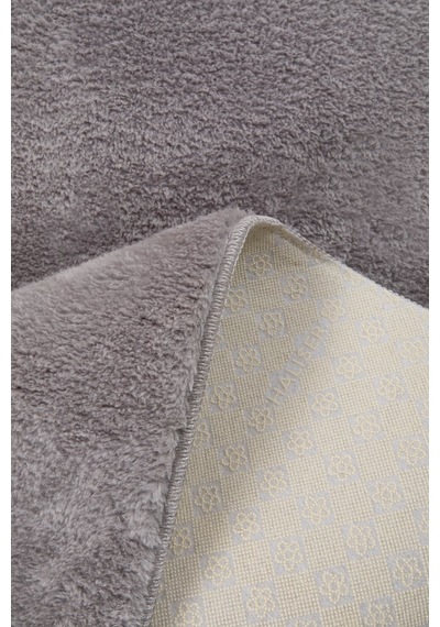 My Evilla Modern Dekoratif Halı Jel Kaymaz Taban Peluş Puffy Kalp (521795801) Gri