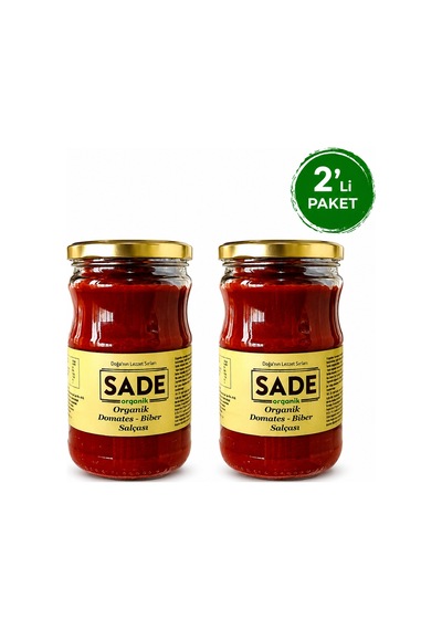Sade Organik Domates-biber Salçası 650 Gr 2 Li Pk.